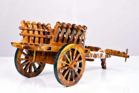 Teak Wood Polished Bullock Cart